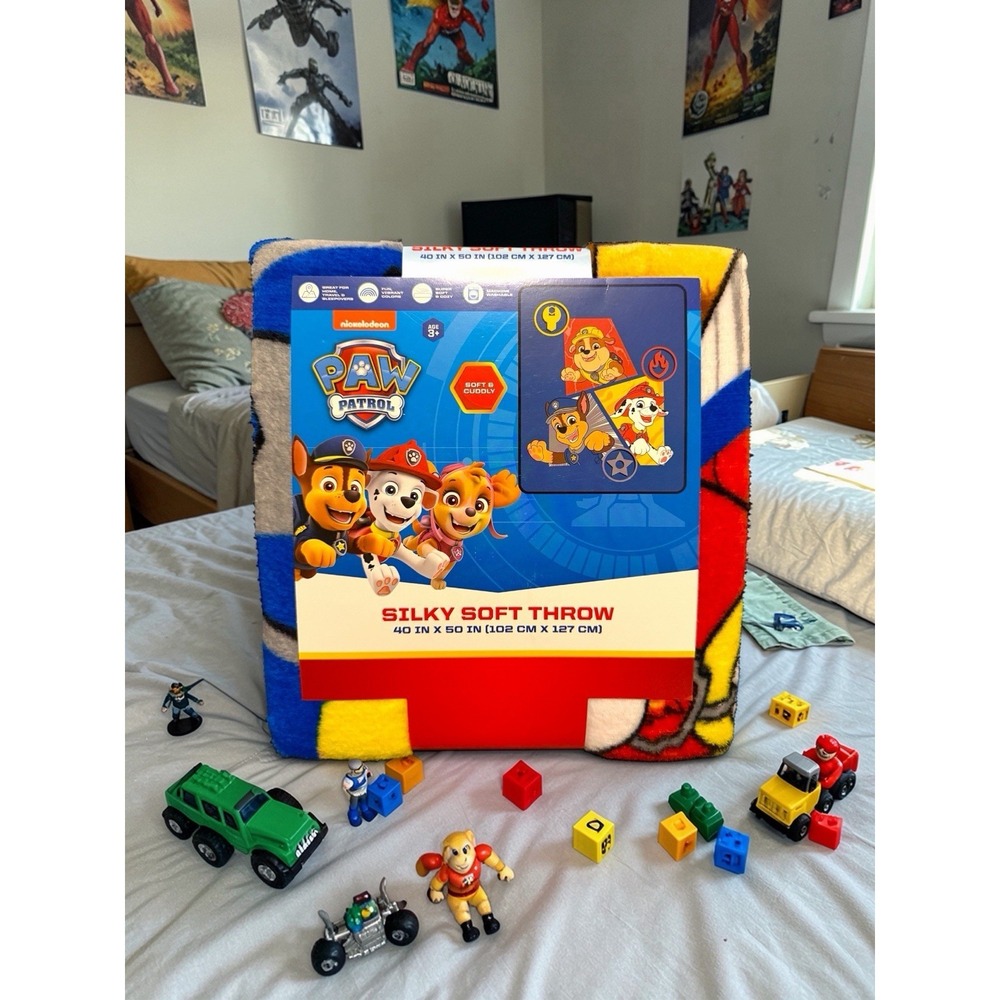 Paw Patrol Badge Up Marshal Chase Rubble Kids' 40 x 50 Silky Soft Throw Blanket